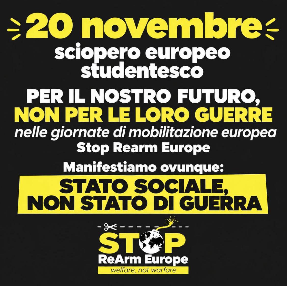 20 novembre — Sciopero europeo studentesco